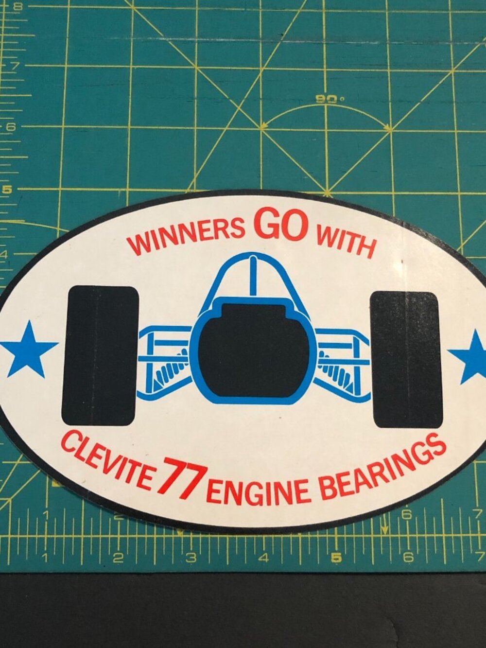 Vintage winners go with clevite 77 engine bearings sticker decal hotrod rat rod